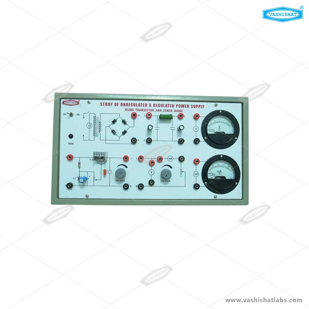 Study of Unregulated and Regulated Power Supply Using Transistor and Zener diode 